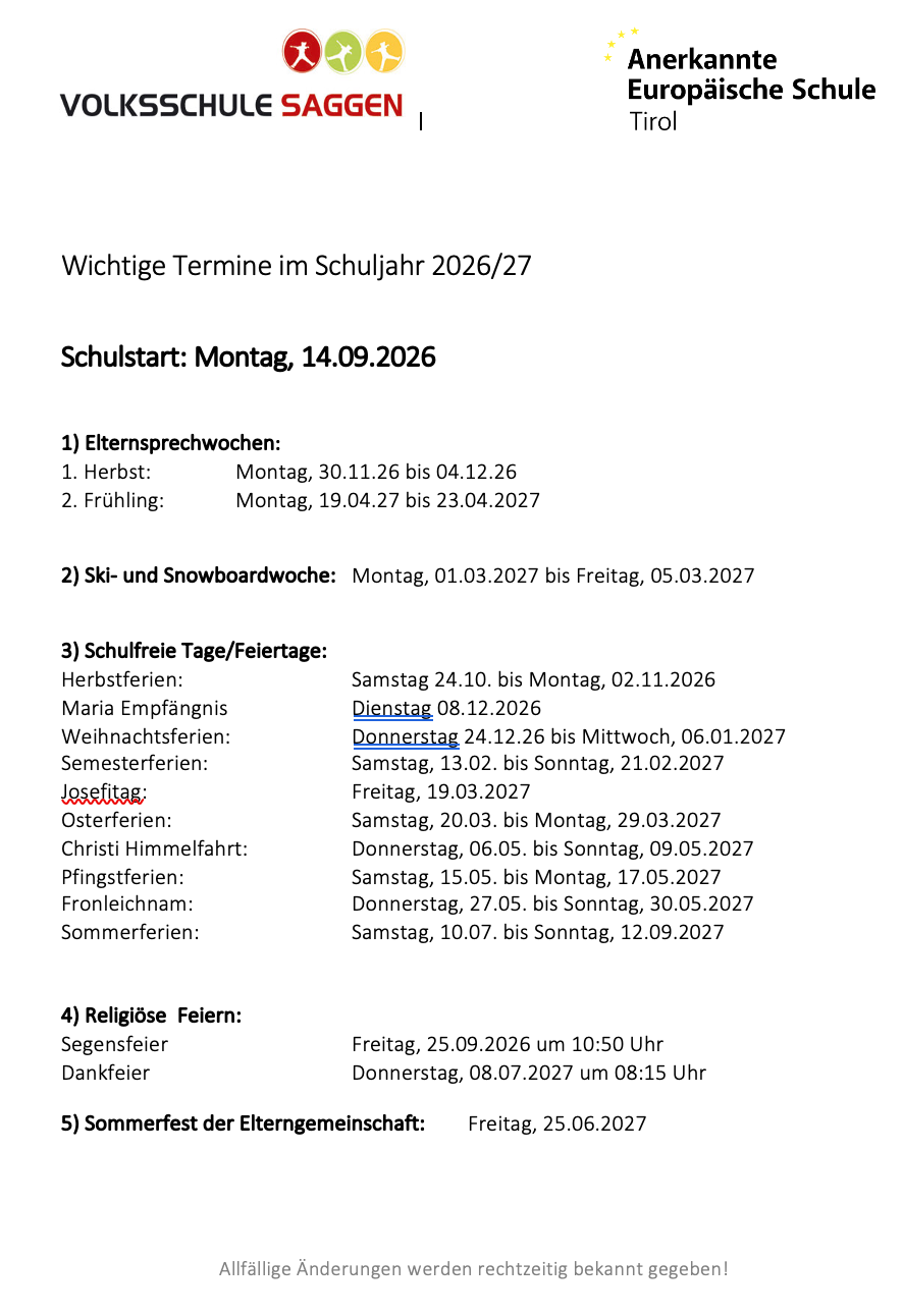 Termine 2026/27